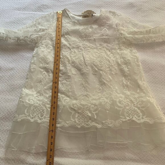 NEW Simply Couture white lace elbow sleeve flowy pullover blouse top shirt‎ - Picture 9 of 9